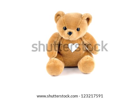 Teddy bear with a sticking plaster in the form of a heart