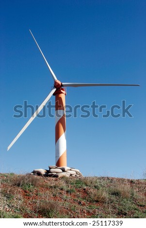 Going green - wind turbine electricity production Located in Israel, The Golan Heights