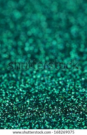 Christmas Turquoise Glitter background. Holiday abstract texture