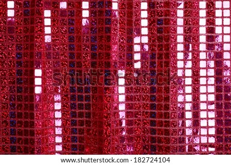Bright pink fuchsia glitter squares sequin fabric background. Holiday, Christmas, Valentines abstract texture