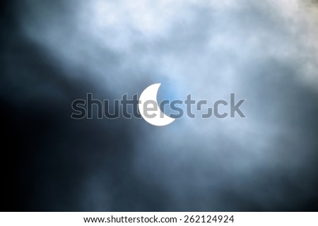 Partial Solar Eclipse 20.03.2015 on a Cloudy Day. Scientific background, astronomical phenomenon