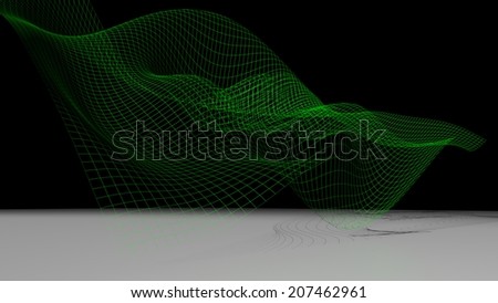 Green waved surface