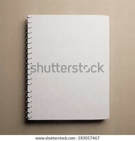 Notebook with white blank cover
