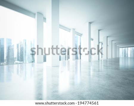 Office interior with city view