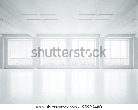 White empty loft interior