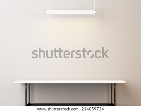 White table and lamp