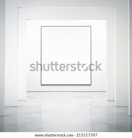 White clean interior with blank white poster