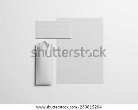Set of white branding elements with disposable  cutlery