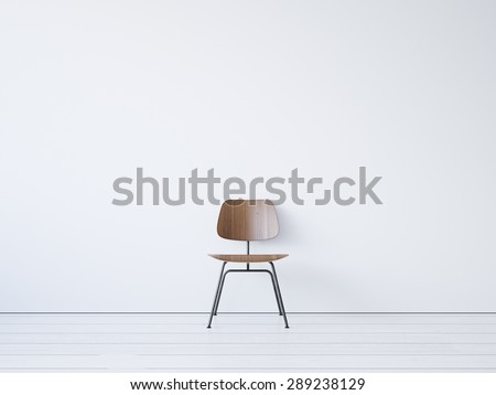Vintage chair on the white background. 3d render