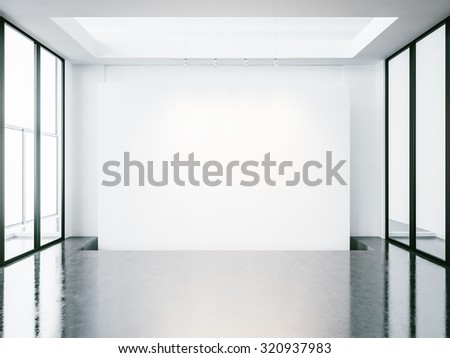 Mock up of empty white space interior. 3d render