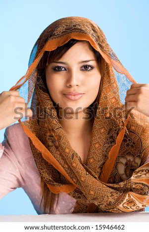 stock photo : beautiful Muslim Muslim Girls With Scarf. stock photo : beautiful Muslim