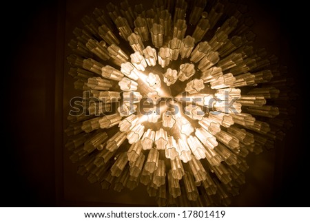 hanging chandelier creating a beautiful patterns