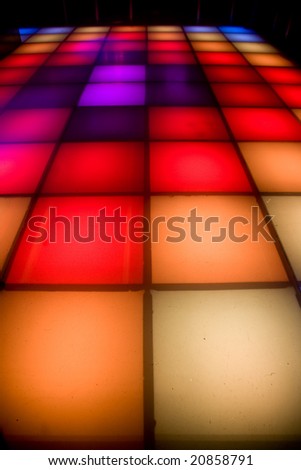 colorful square shape lighting of disco dance floor