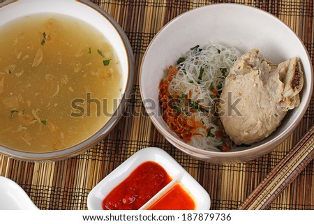 bakso iga, Indonesian cuisine, ribs meat balls soup