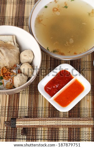 bakso iga, Indonesian cuisine, ribs meat balls soup