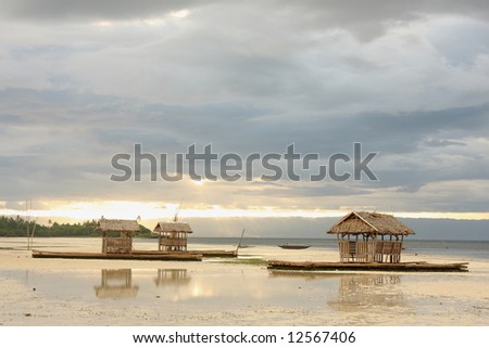 Bamboo floating house / restaurant  in Bohol, Philippines