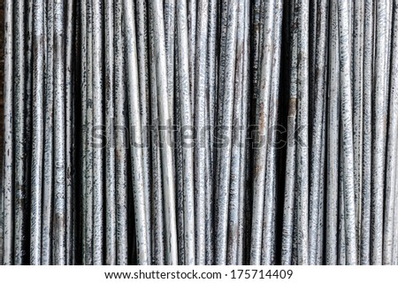 Steel bars close- up background. Reinforcing bar background.