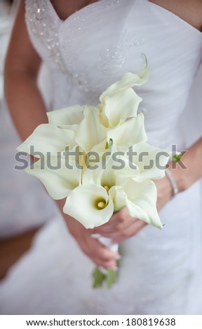 bridal bouquet of callas