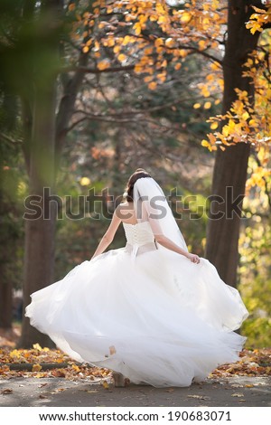 bride dance in the park