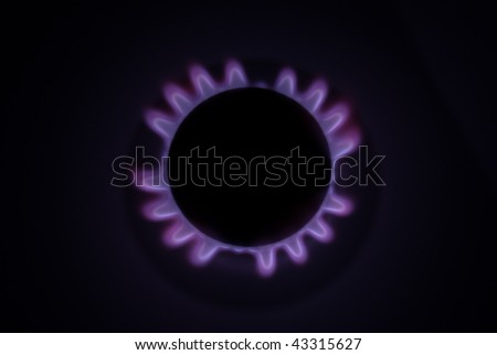 purple flame an a gas cooker