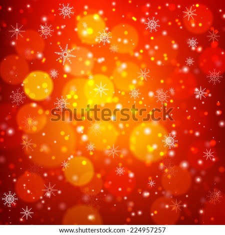 Red Christmas background with light bokeh and snowflakes Vector illustration Red Christmas background with light bokeh and snowflakes Vector illustration
