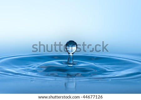 water drop. blue water drop splashing