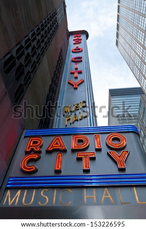 NEW YORK CITY, USA - MAY 7: Radio City Music Hall is an entertainment venue located in Rockefeller Center in New York City. Taken on May 7th, 2013 in New York City, USA