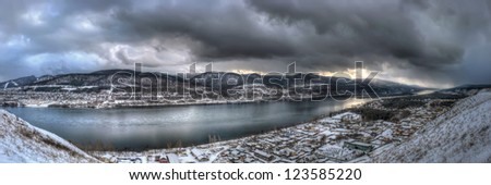 cold winter, the river Yenisei, Yenisei river in winter, winter in Siberia, Russia in the winter, a terrible winter, winter on the river