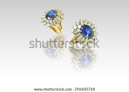 Sapphire ring isolated on white