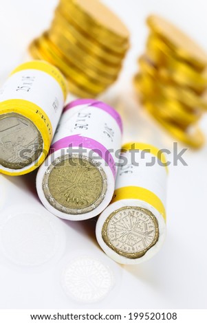 Euro notes and roll coins