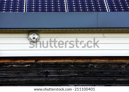 Closeup on Solar panel on a low-energy house consumption