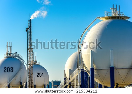 View on Oil storage unit in the countryside