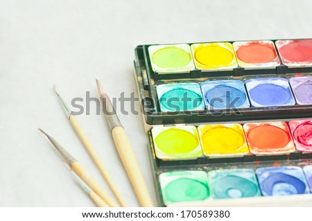 Water colors box for painting