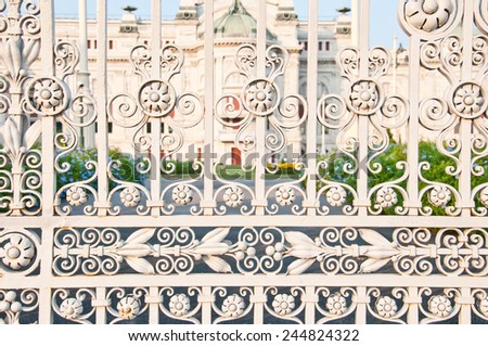 wrought-iron palace fence close-up