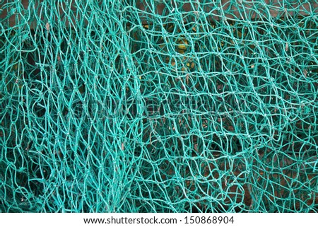 Blue fish netting horizontal