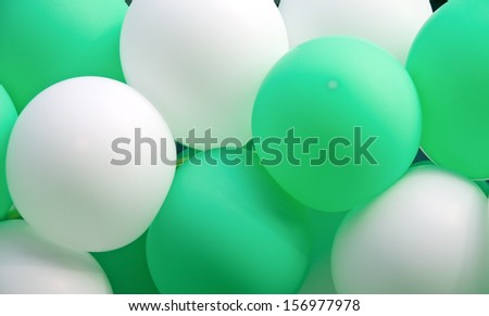 White and green balloons