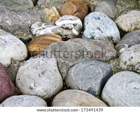 Different rocks Lying on the ground together