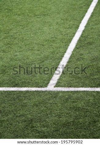 White lines at soccer field vertical
