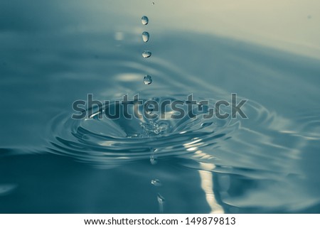 Drops of water hitting water surface