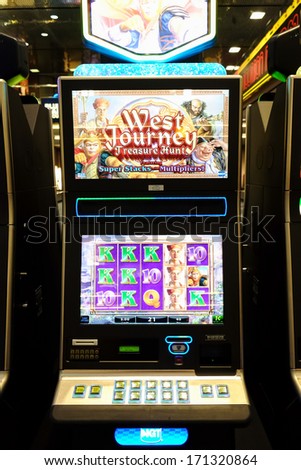 LAS VEGAS NEVADA DECEMBER 24 Slot machine in a public airport in Las Vegas NV on December 24 2013 LAS VEGAS NEVADA DECEMBER 24 Slot machine in a public airport in Las Vegas NV on December 24 2013