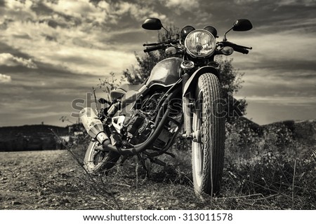 Freedom.Motorbike under sky