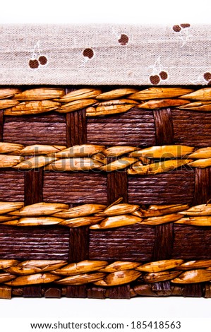 Woven Basket Texture and Background Handmade Product Design and fabric isolated on white background.