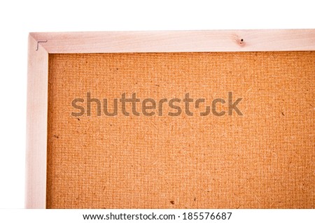 Empty Wooden Cork Board and wood frame for background, wallpaper and texture.