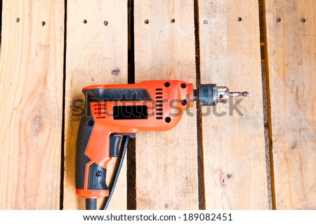 Machine Electronic Drill for Carpentry Wood Work for background and texture.