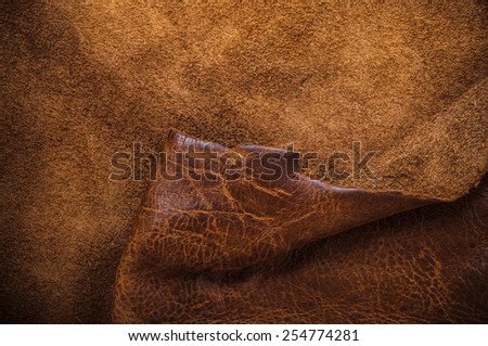 Real Dark Brown Leather and Suede for Concept and Idea Style of Fine Leather Crafting, Handmade Leather handcrafted, Background Textured and Wallpaper.