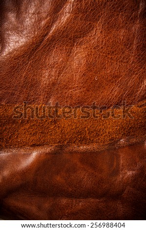 Brown Leather for Concept and Idea Style of Fine Leather Crafting, Handcrafts Workspace, Handmade, handcrafted, leather worker. Background Textured and Wallpaper. Vintage Rustic.