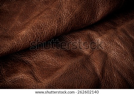 Brown Leather for Concept and Idea Style of Fine Leather Crafting, Handcrafts Workspace, Handmade or Handcrafted Leather Worker. Background Textured and Wallpaper. Vintage Rustic.