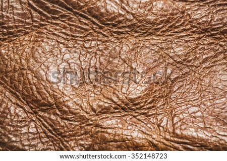 Genuine Leather Textured, Brown. Close up Shot. Concept and Idea of Fine Leather Crafting, Handmade Leather Handcrafted, Background, Pattern and Wallpaper.