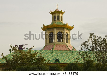 Chinese pavilion in Chinese village in Tsarskoje Selo, Russia