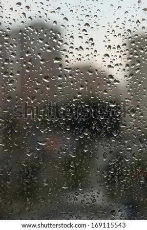 Drops of rain on a window